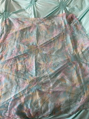 Pastel Floral Sheer Maxi Skirt